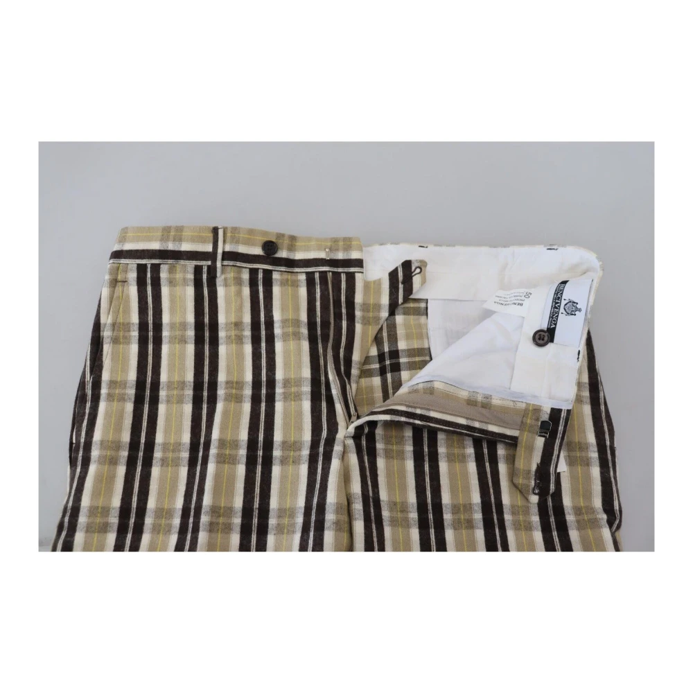 Bencivenga Multicolor Geruite Katoenen Broek Multicolor Heren