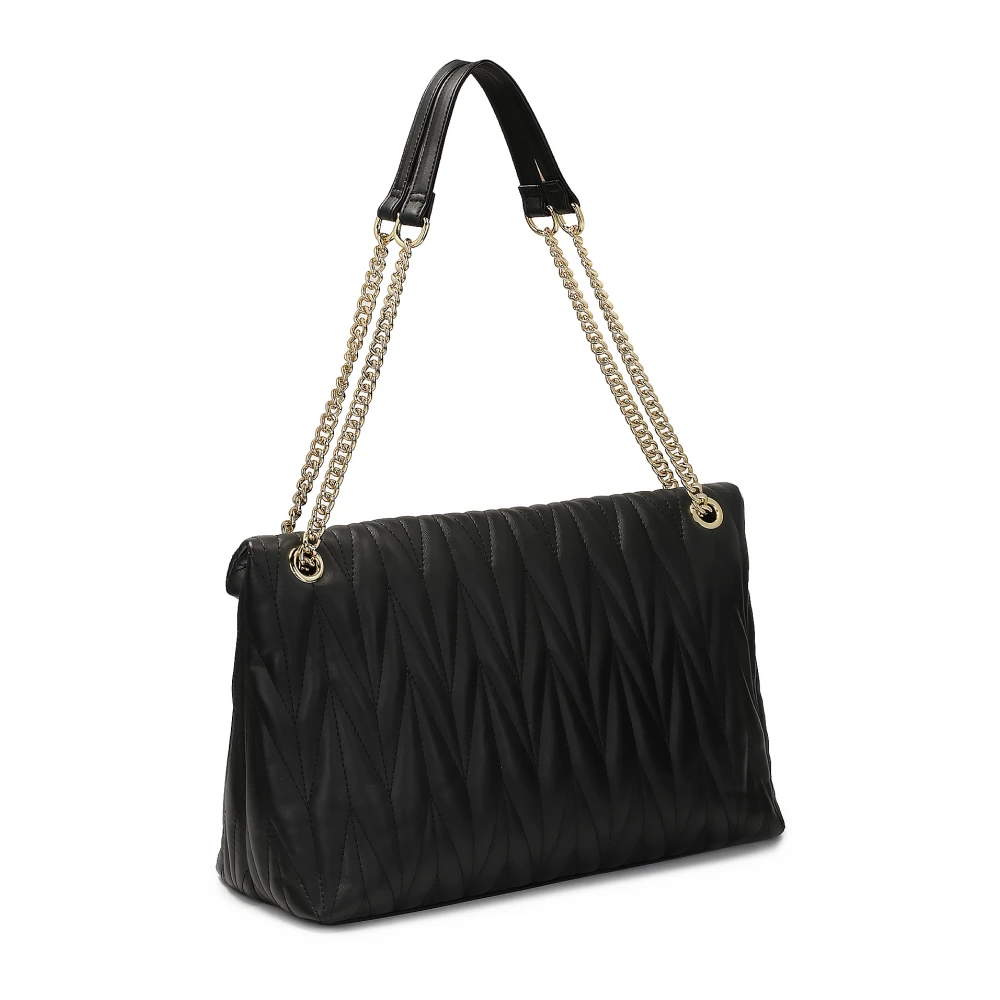 Kazar Zwarte handtas met een ongebruikelijke klep Black Dames