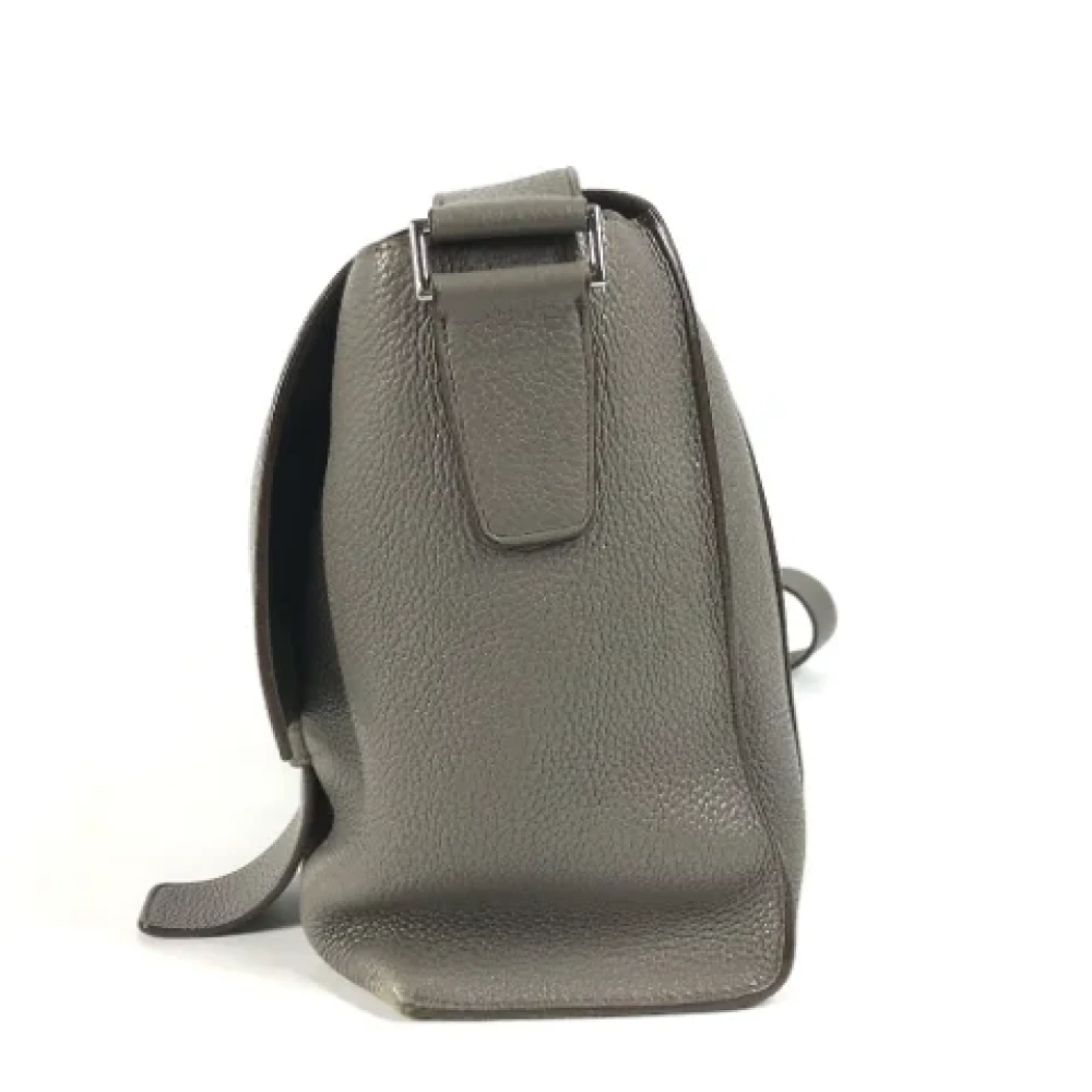 Hermès Vintage Pre-owned Leather shoulder-bags Gray Heren