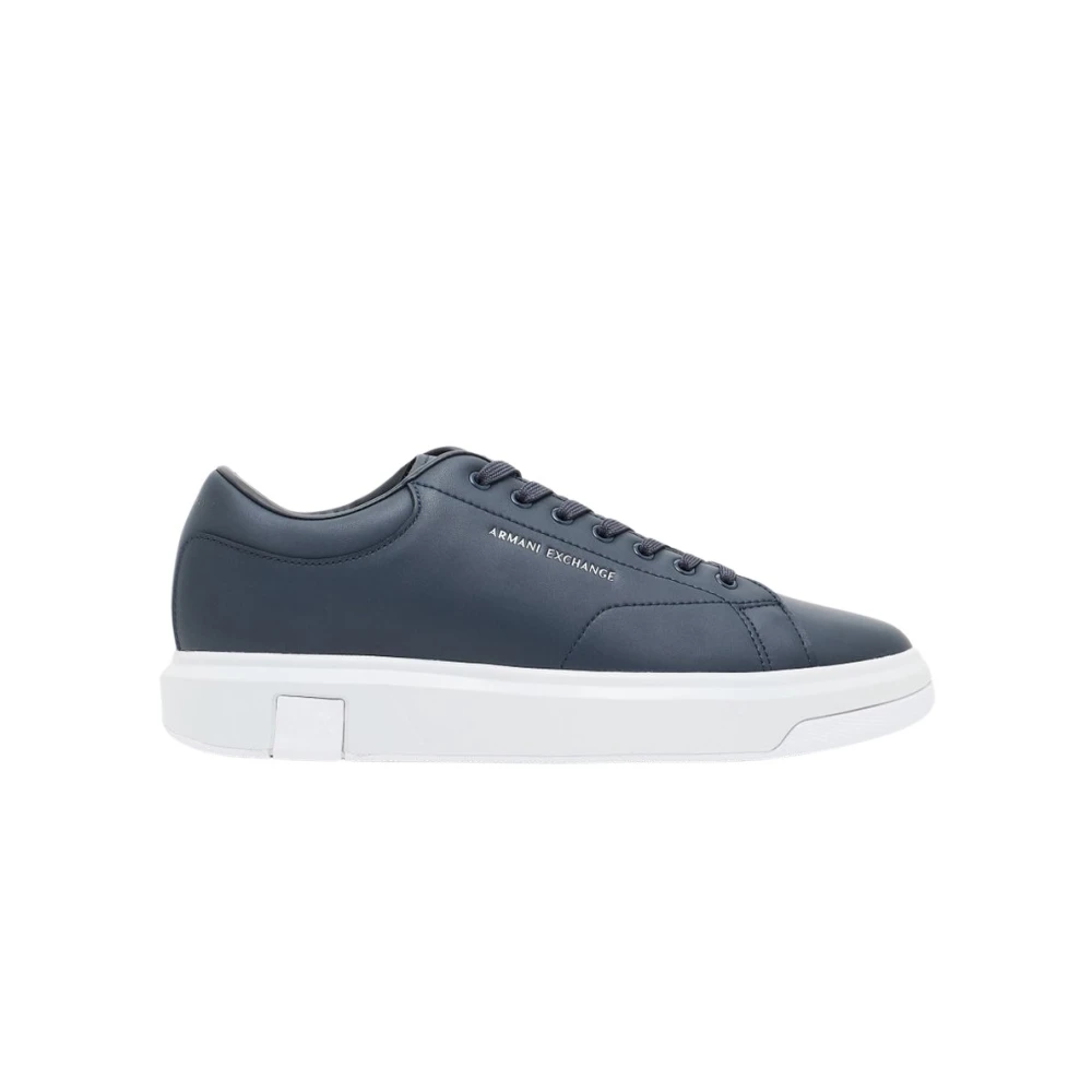 Armani Exchange Action Leather Sneakers Heren Schoenen Blauw