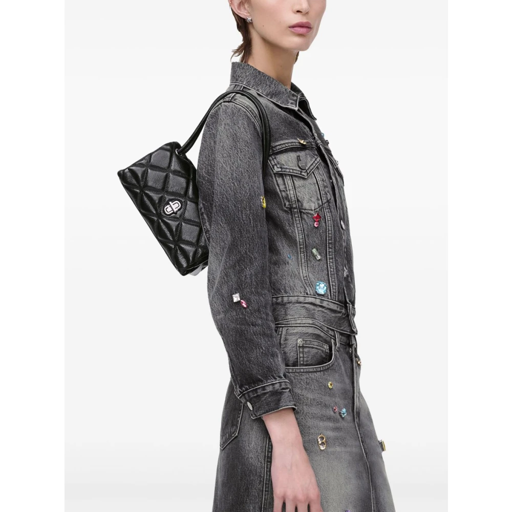 Marc Jacobs Zwarte Dubbele Schoudertas Black Dames