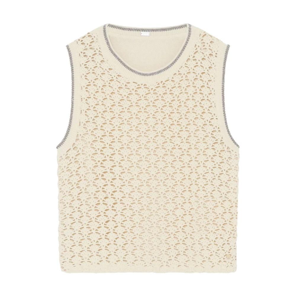 Gustav Crochet Mouwloze Top Lulle White Dames