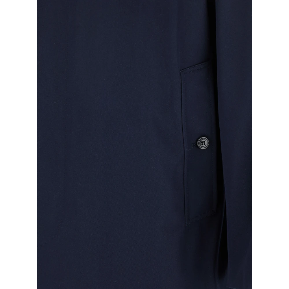 Burberry Blauwe Trenchcoat met Franse Kraag Blue Heren