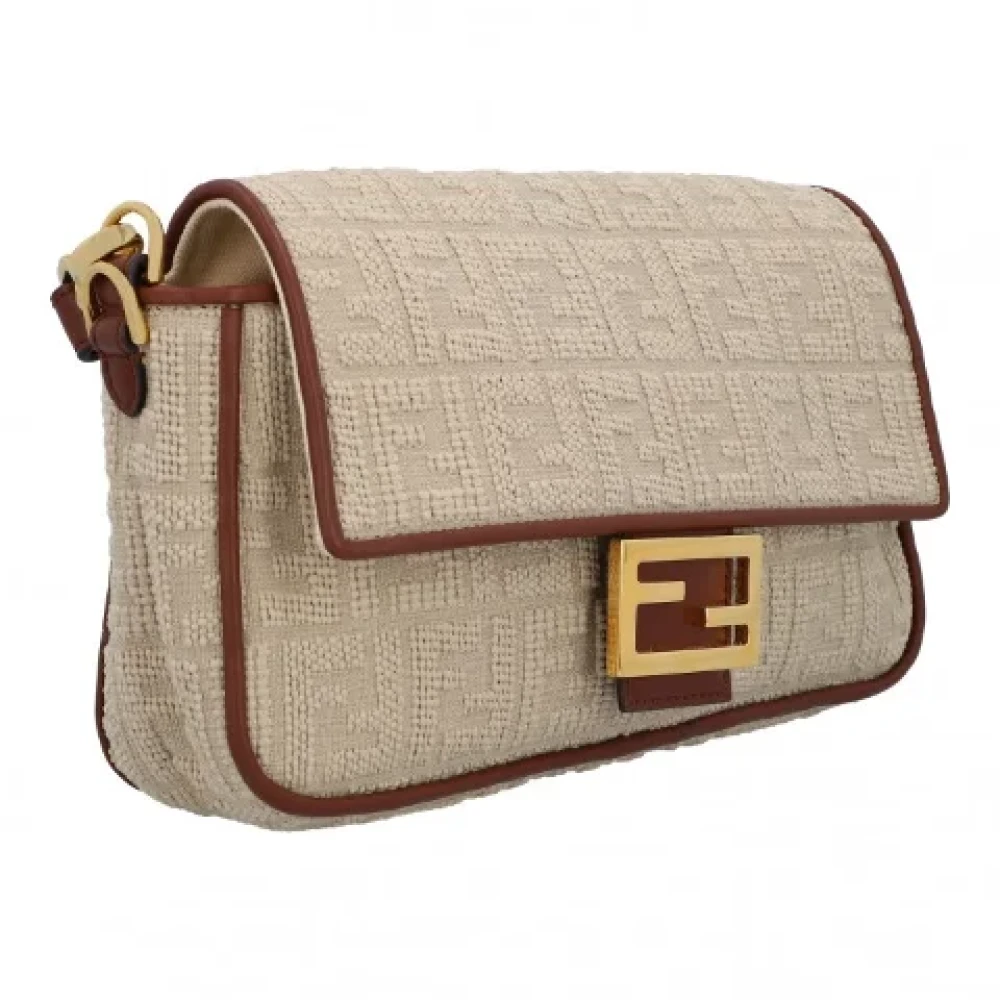 Fendi Vintage Pre-owned Leather crossbody-bags Beige Dames