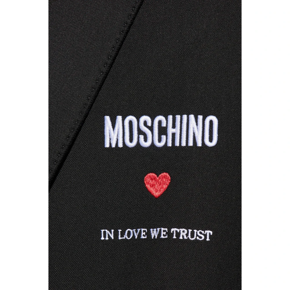 Moschino Logo-geborduurde blazer Black Heren
