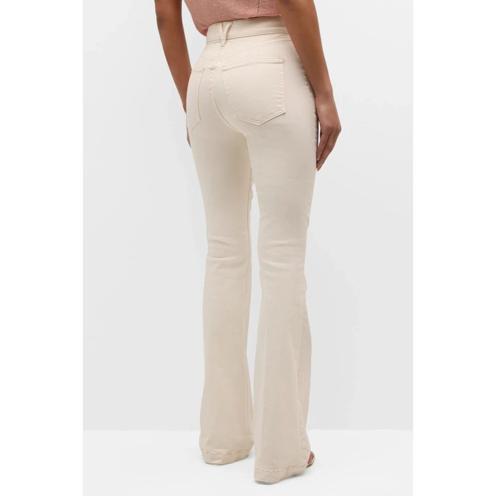 Veronica Beard Flare Jeans Hoge Taille Roomwit Beige Dames