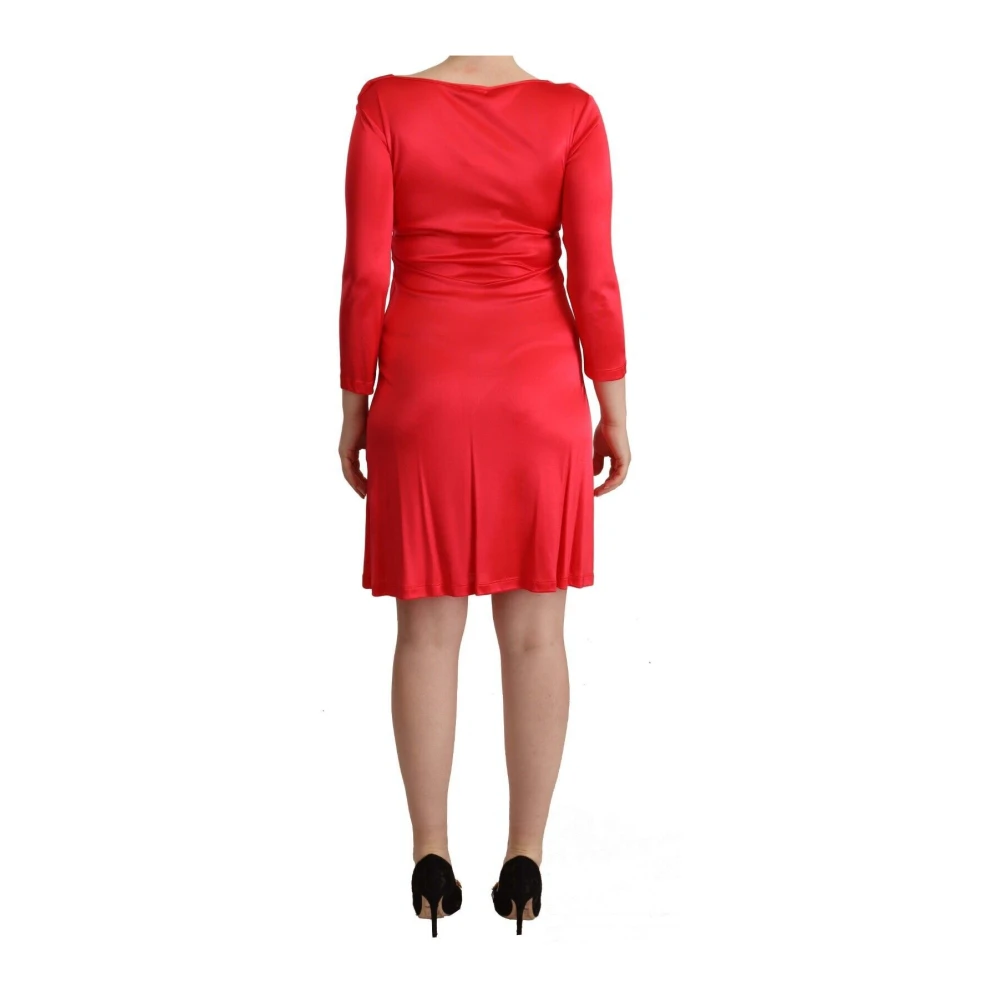 John Galliano Rode Sheath Jurk met Diepe Ronde Hals Red Dames
