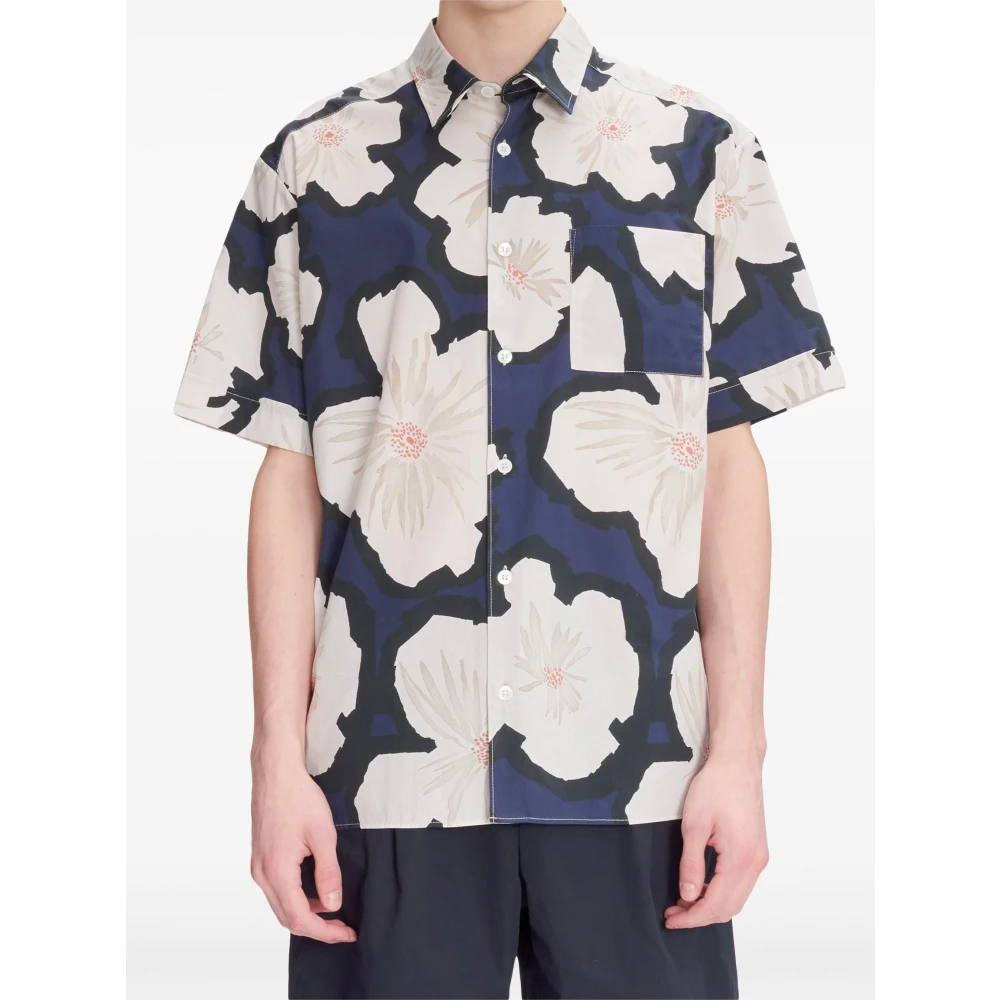 A.p.c. Blauw Overhemd met Bloemenprint 100% Katoen Multicolor Heren