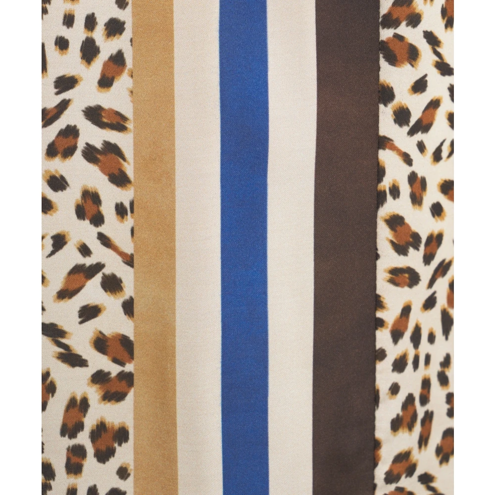 Kaos Beige Animal Print Wide Leg Trousers Beige Dames