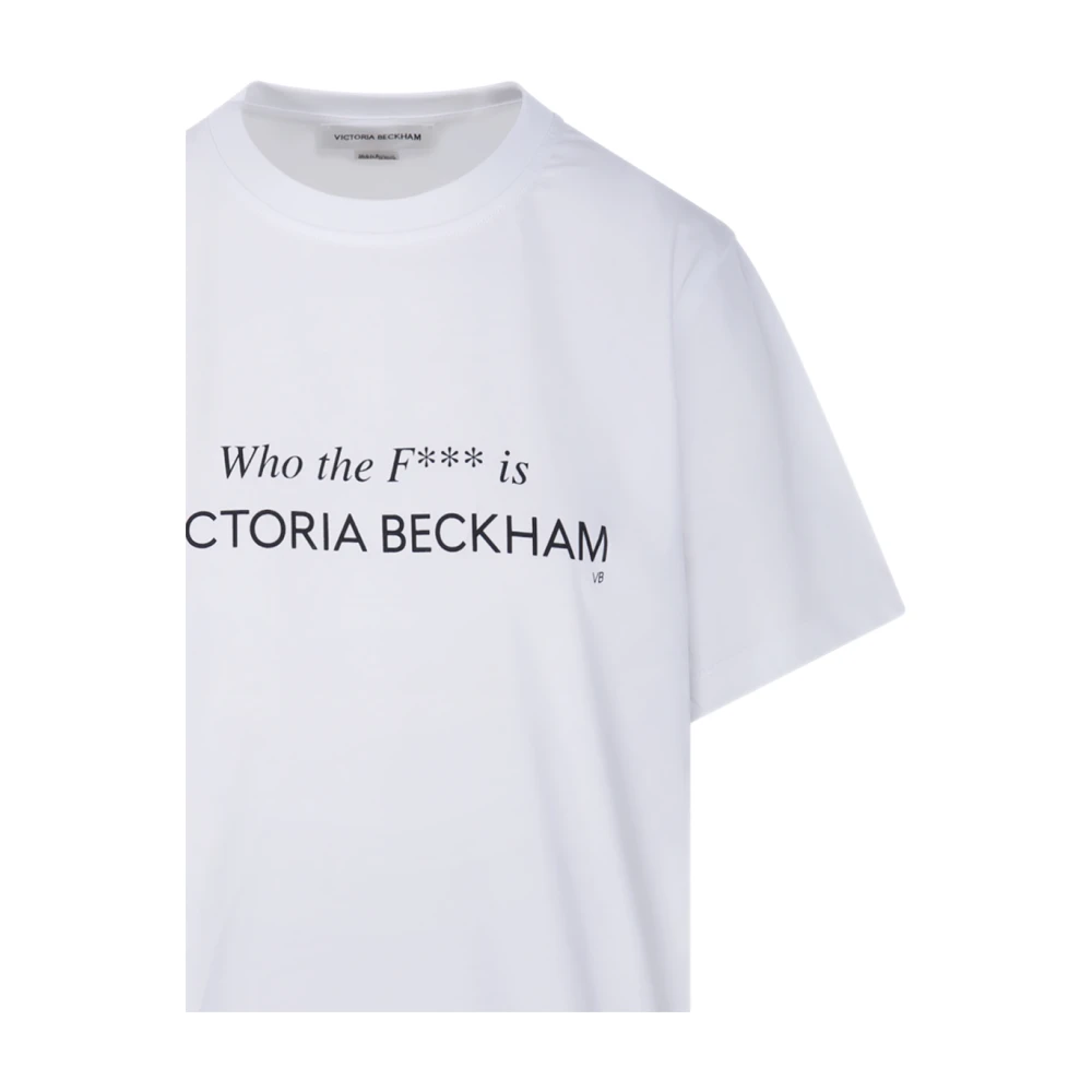 Victoria Beckham Wie is de Slogan T-Shirt White Dames
