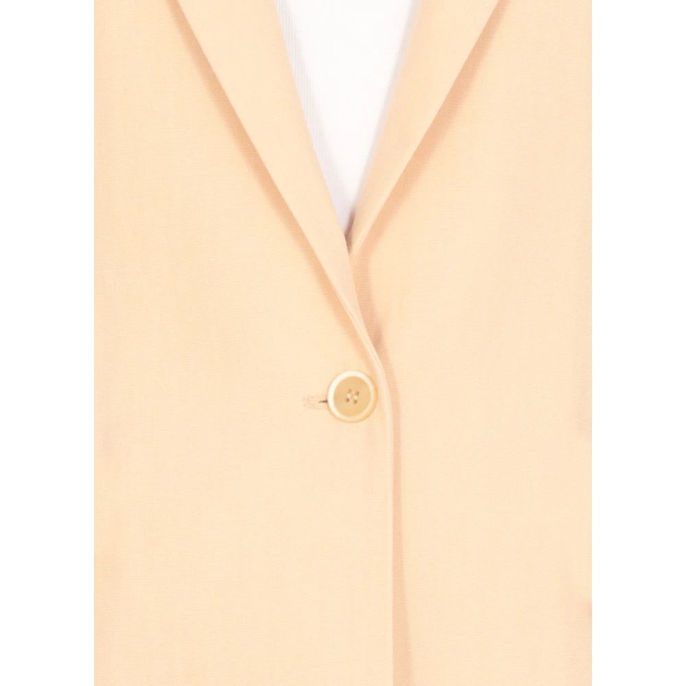 Fabiana Filippi Roze Wol Linnen Blazer Vrouw Pink Dames