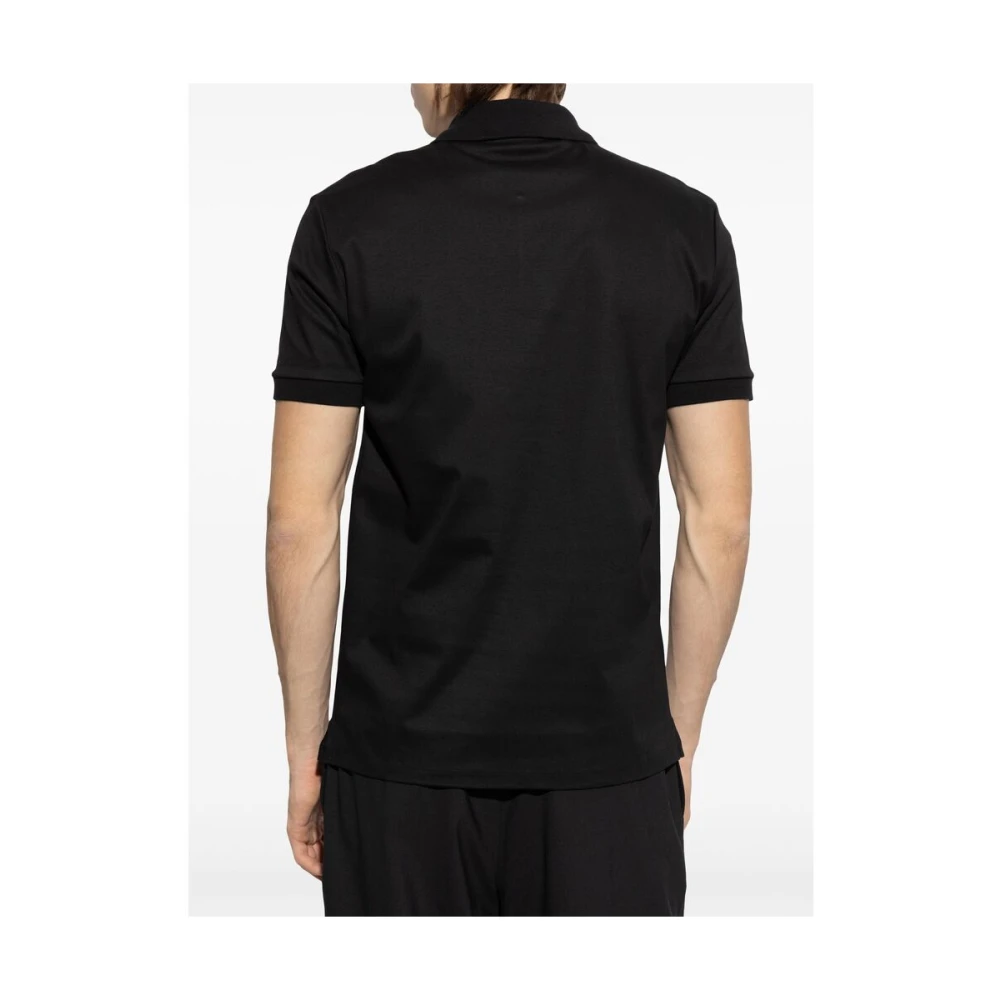 Lanvin Zwarte Knoop-Up Korte Mouw Sweater Black Heren