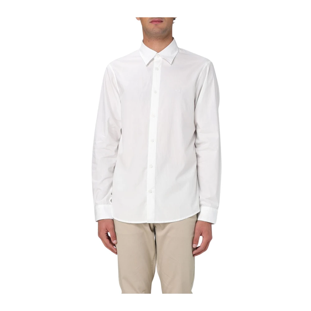 Armani Exchange Men's White Formal Shirts,, Cotton Shirt, Classic Design Medium