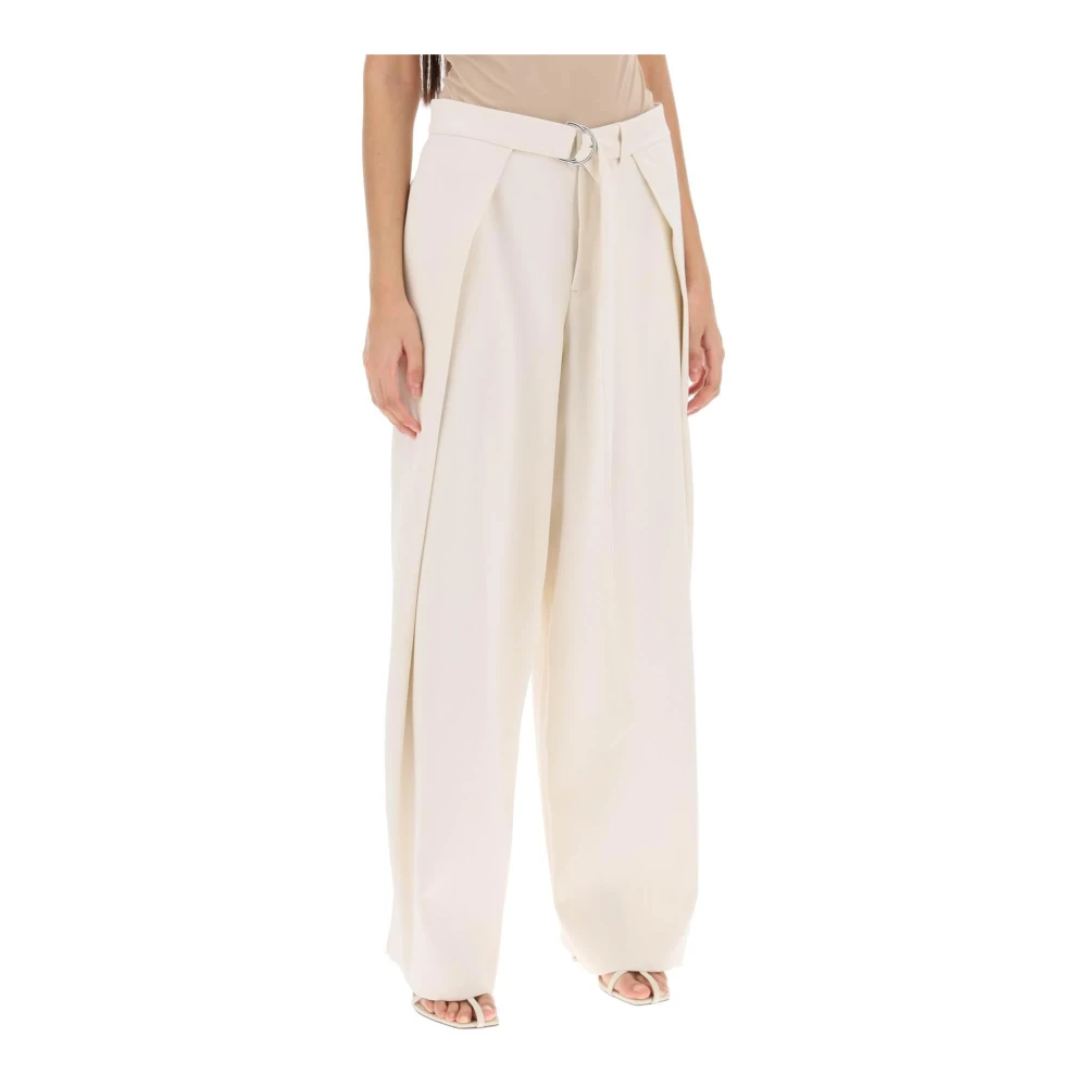 Ami Paris Wijde broek met zwevende panelen White Dames