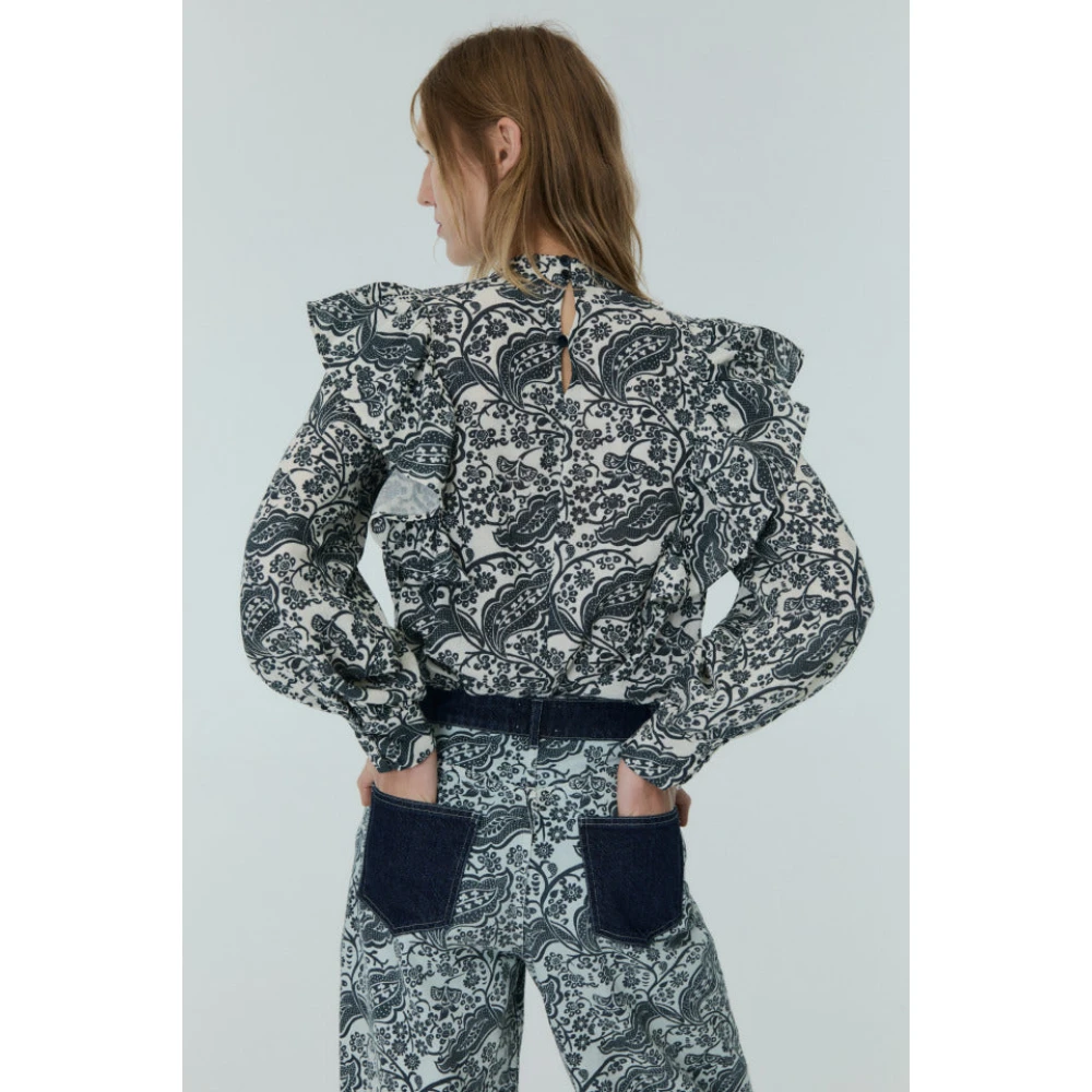 The New Society Majestic Paisley Blouse Set Blue Dames