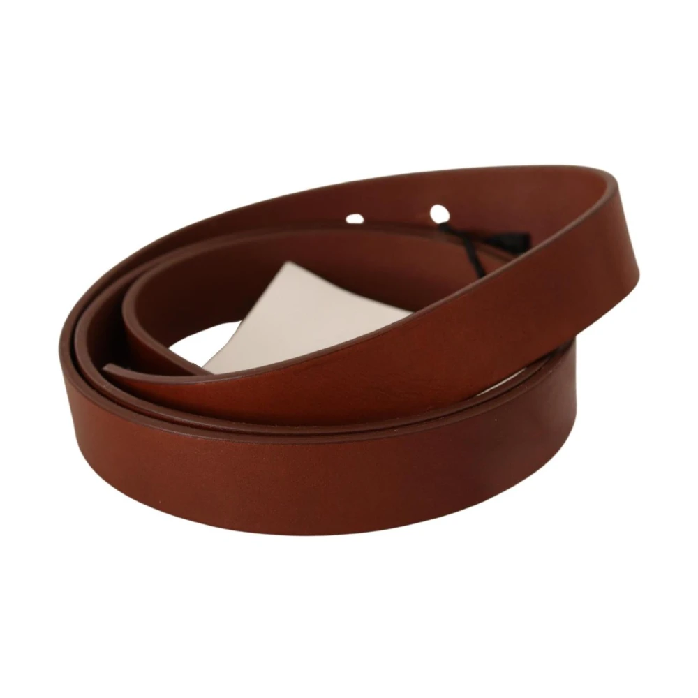 Costume National Women's Brown/Silver Leather Belt With Fastening