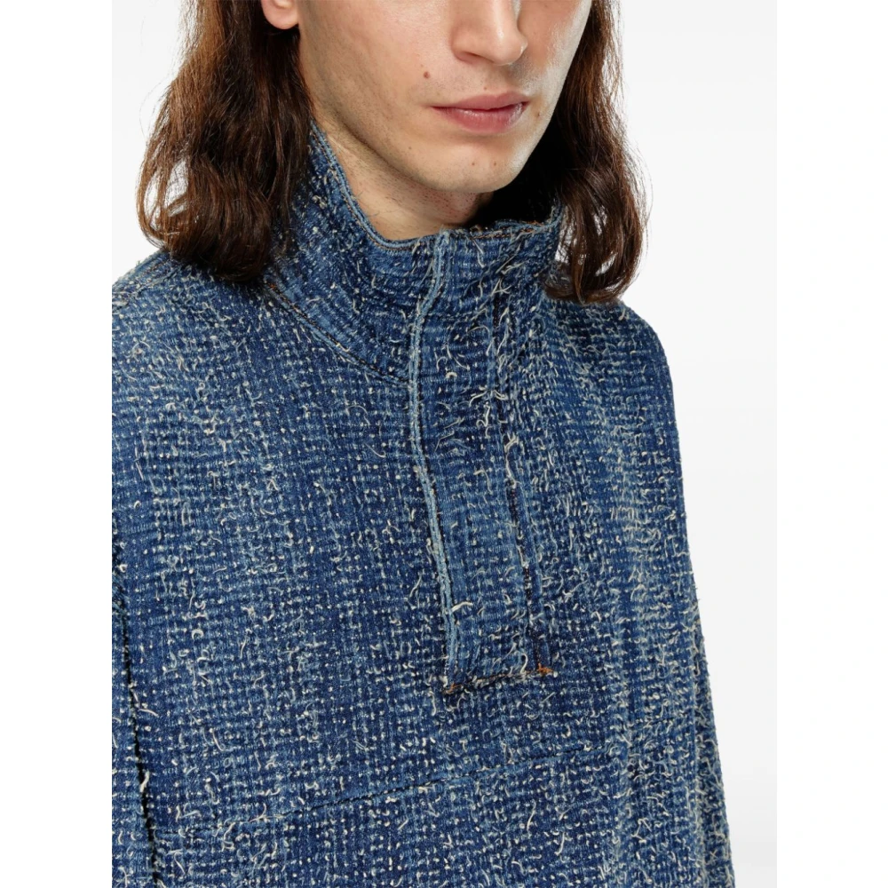 Diesel Bouclé Denim Pullover Jack Blue Heren