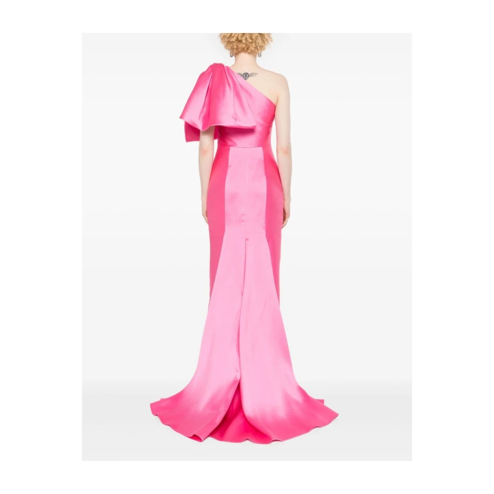 Solace London Roze Asymmetrische Boogjurk Pink Dames