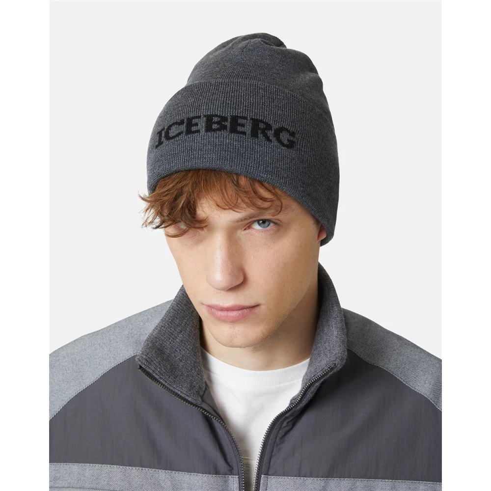 Iceberg Gebreide muts Gray Heren