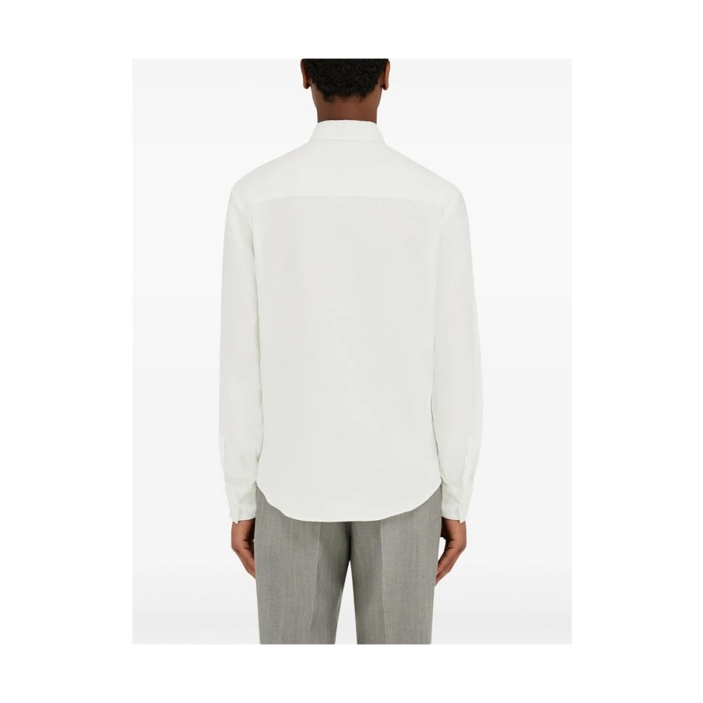Salvatore Ferragamo Witte Katoenen Klassieke Overhemd White Heren
