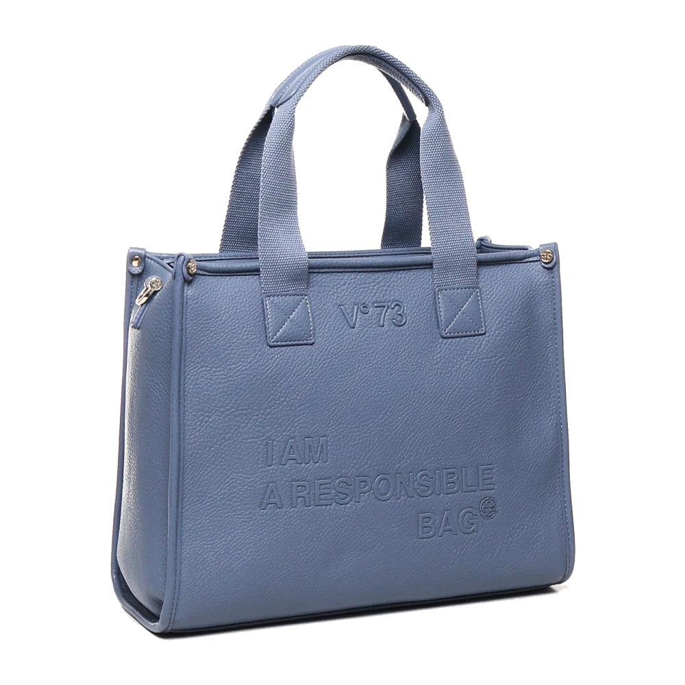 V73 Ecoleather Avion Blue Tas met Handvatten Blue Dames