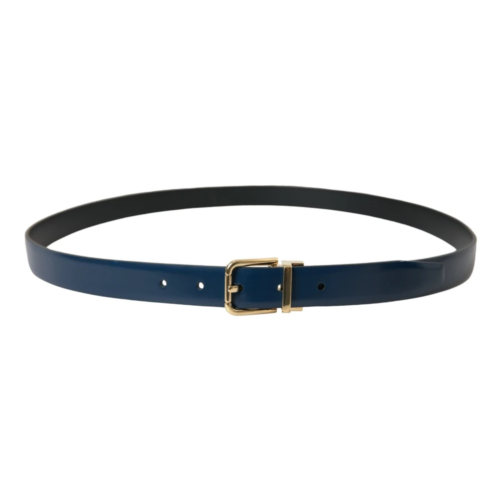 Dolce & Gabbana Elegante blauwe leren riem Blue Dames