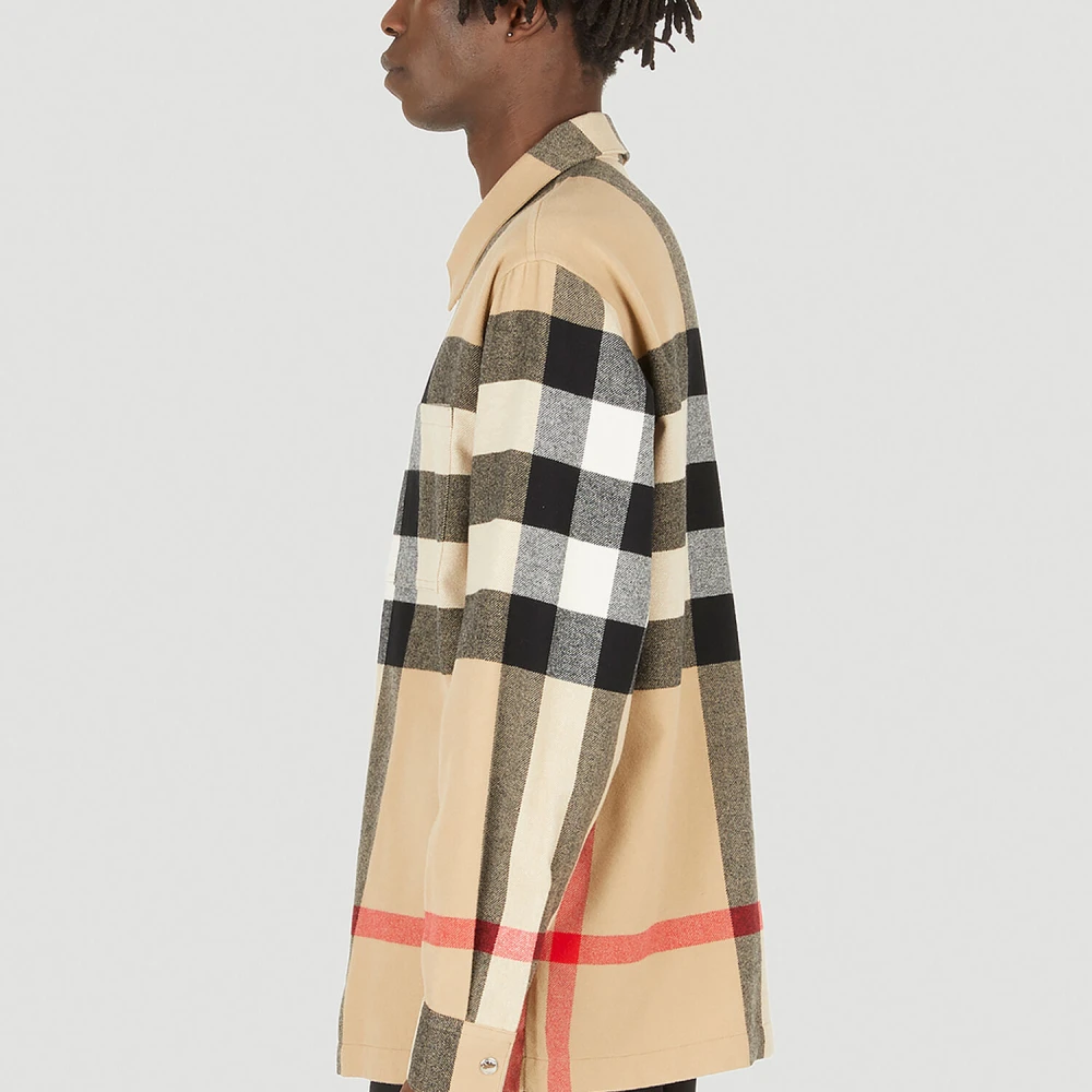 Burberry Hague Zip Front Overshirt Beige Heren