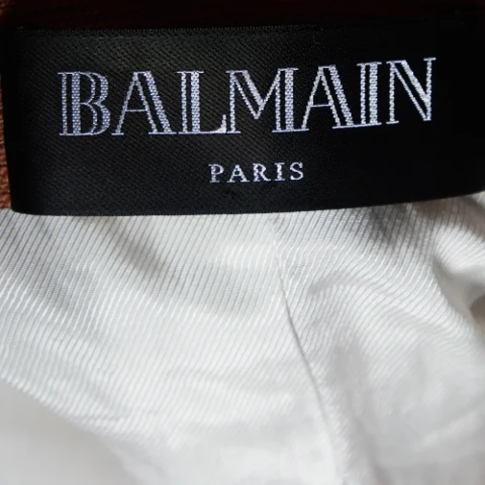 Balmain Pre-owned Cotton outerwear Orange Dames