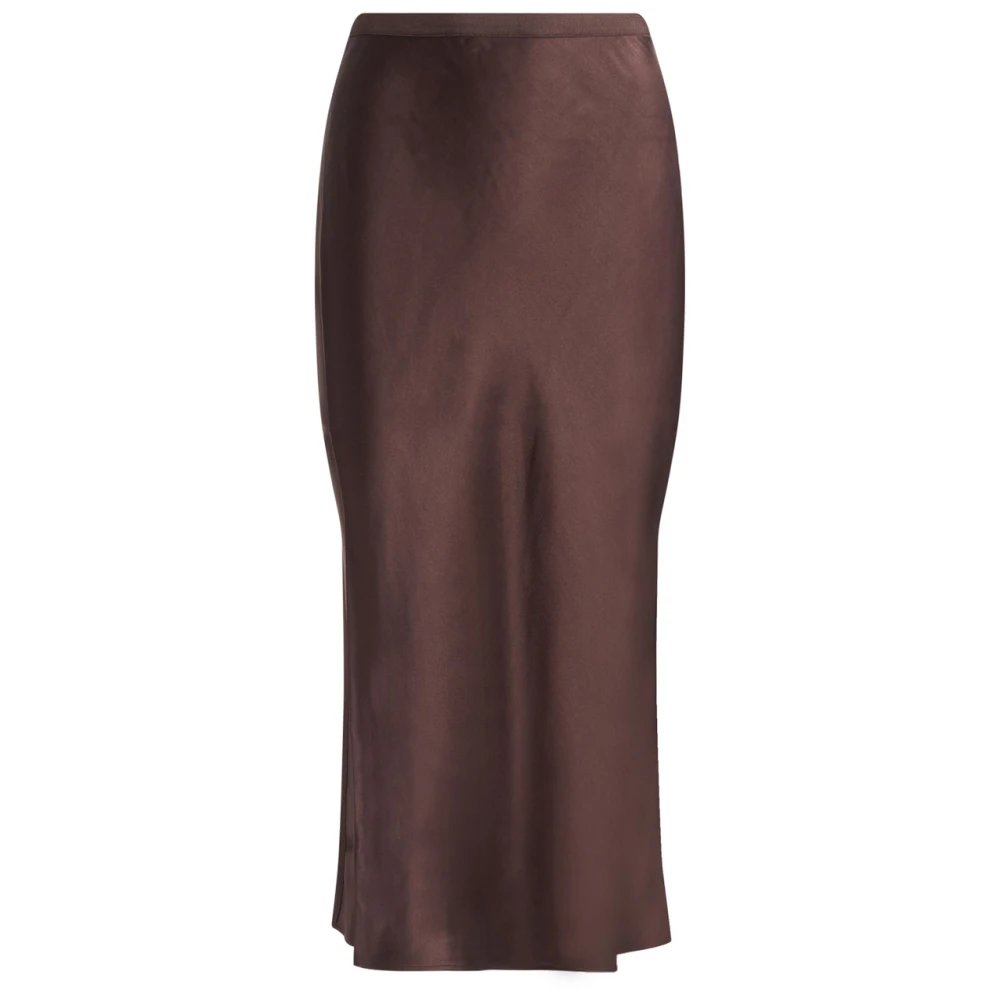 Anine Bing Women's Brown Midi Skirts, Xs, Bar Silk Skirt