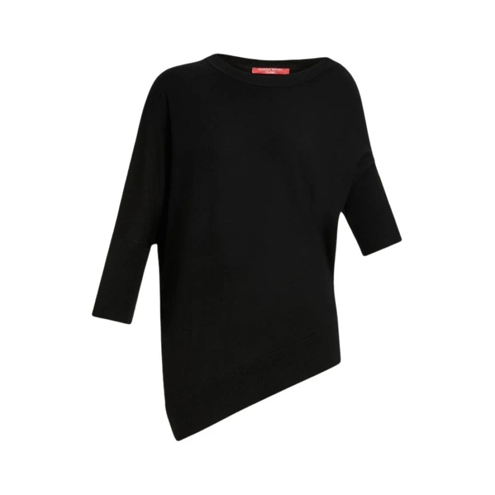 Marina Rinaldi Asymmetrische Gebreide Trui Black Dames