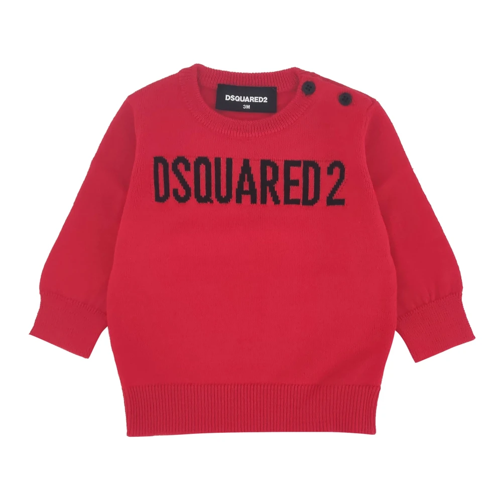 Dsquared2 Boys Red Wool-Blend Jumper - Kids Sweatshirts - 6 M - Kids