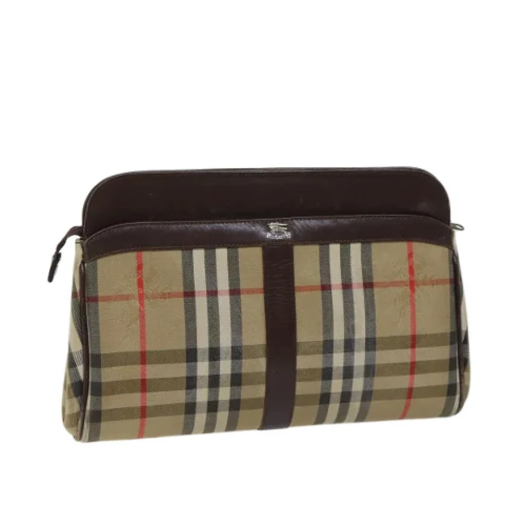 Burberry Vintage Pre-owned Canvas clutches Beige Dames