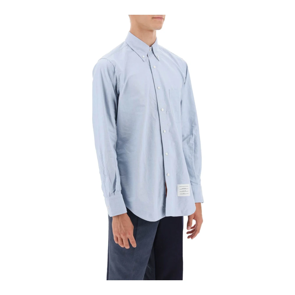 Thom Browne Gestreept Oxford Katoenen Overhemd Blue Heren
