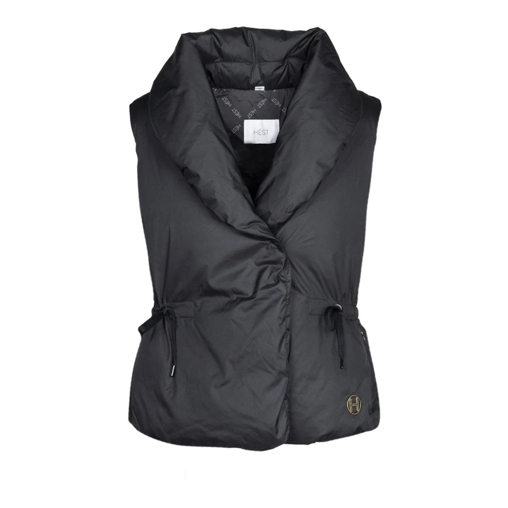 Hést Black Quilted Down Vest In Jet - Female - Waistcoats - M - Jackets