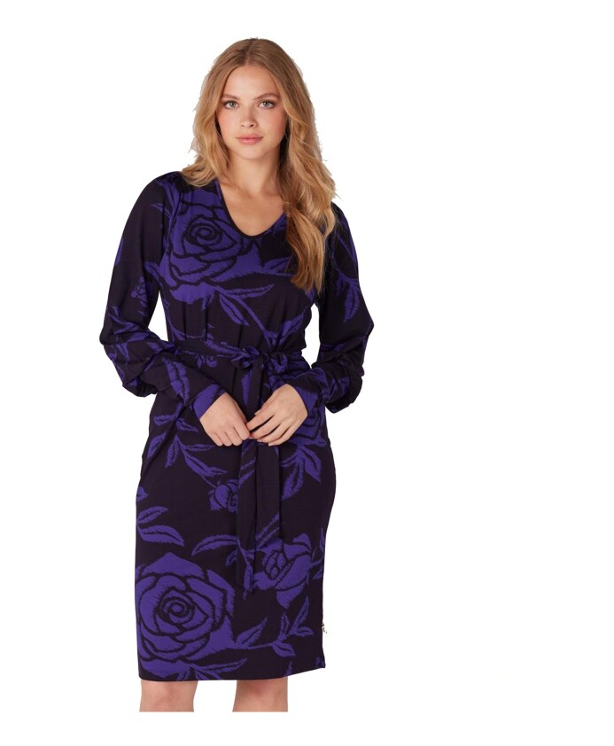 robe-imprimee-en-jersey-noir-violet