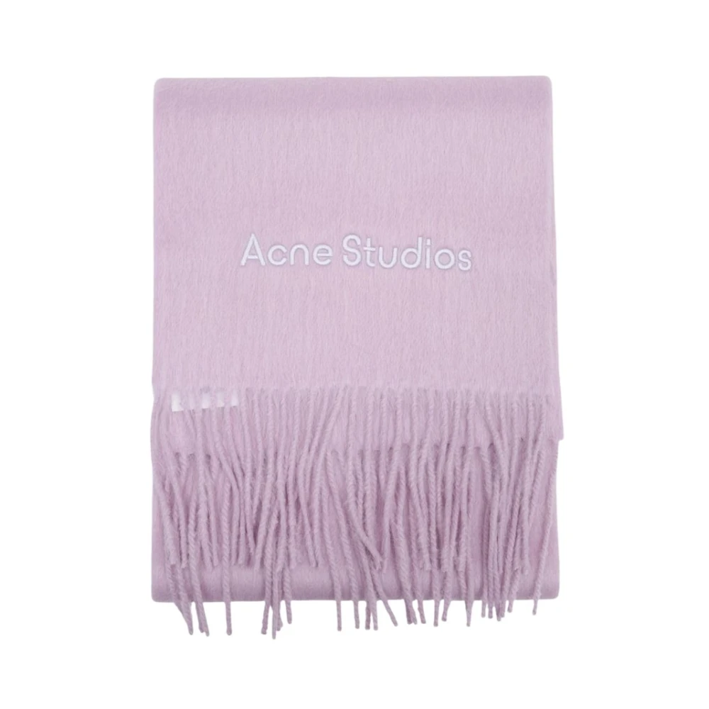 Acne Studios Unisex Purple Winter Scarves, One Size, Wool Logo Scarf