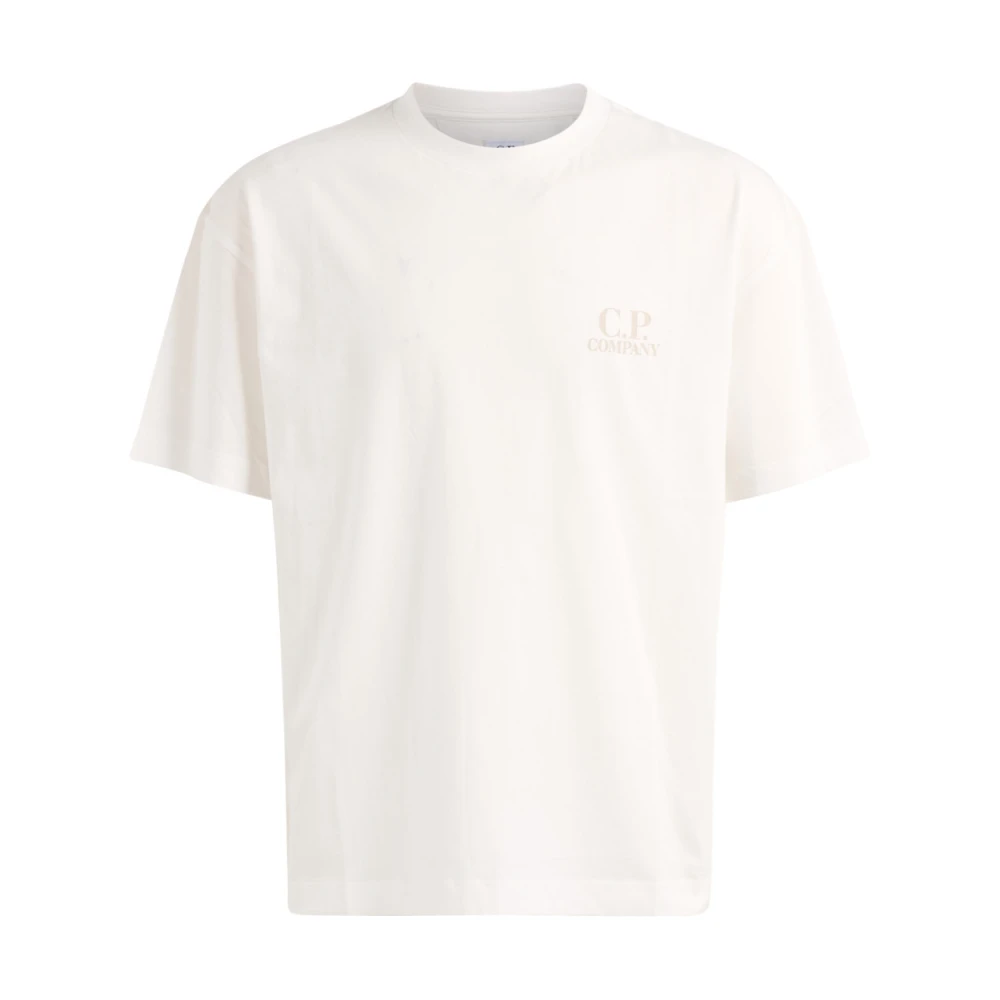 C.p. Company Men's White T-Shirts, S, 30/1 Jersey Short Sleeve