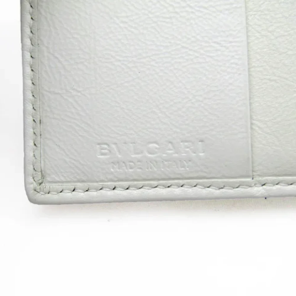 Bvlgari Vintage Pre-owned Leather wallets White Dames