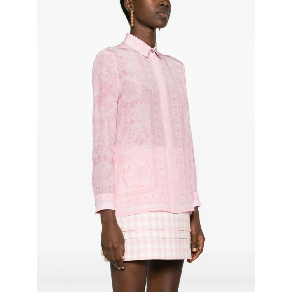 Versace Lichtroze Formeel Overhemd Pink Dames