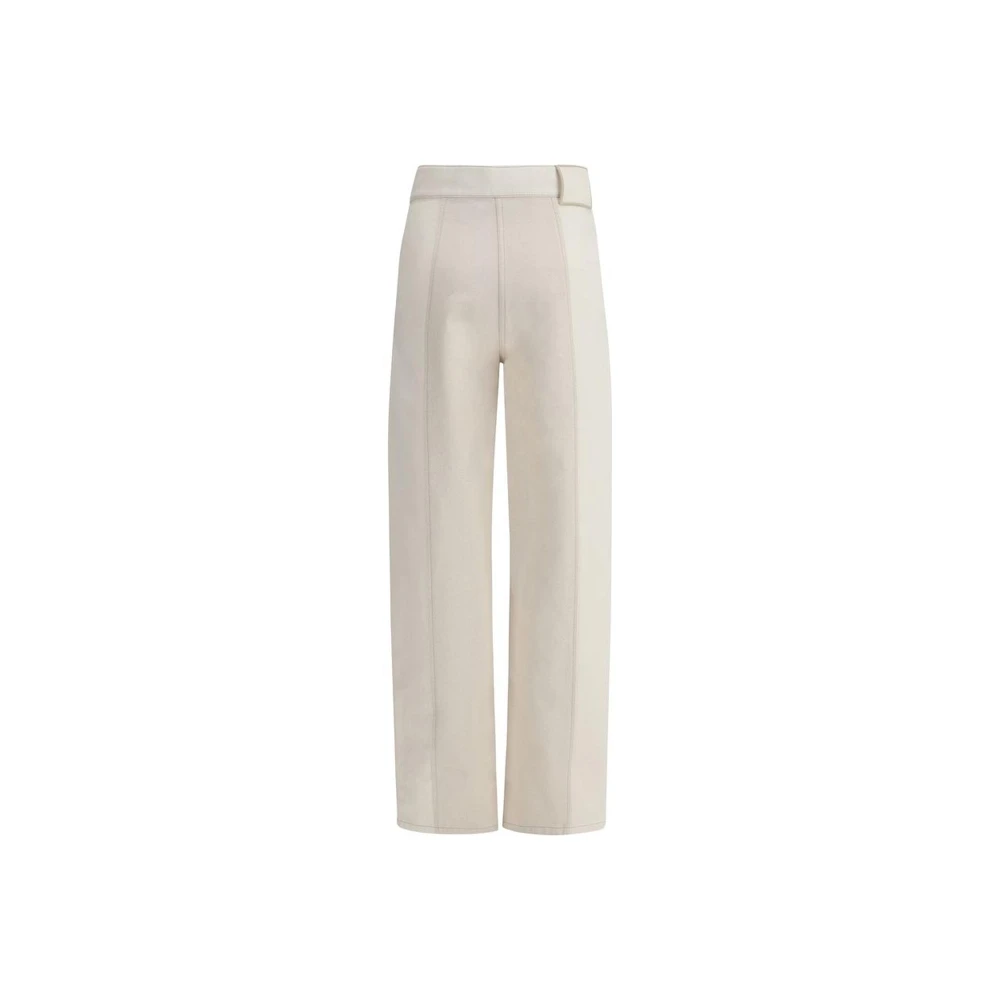 Fendi Stijlvolle hoge taille katoenen broek Beige Dames