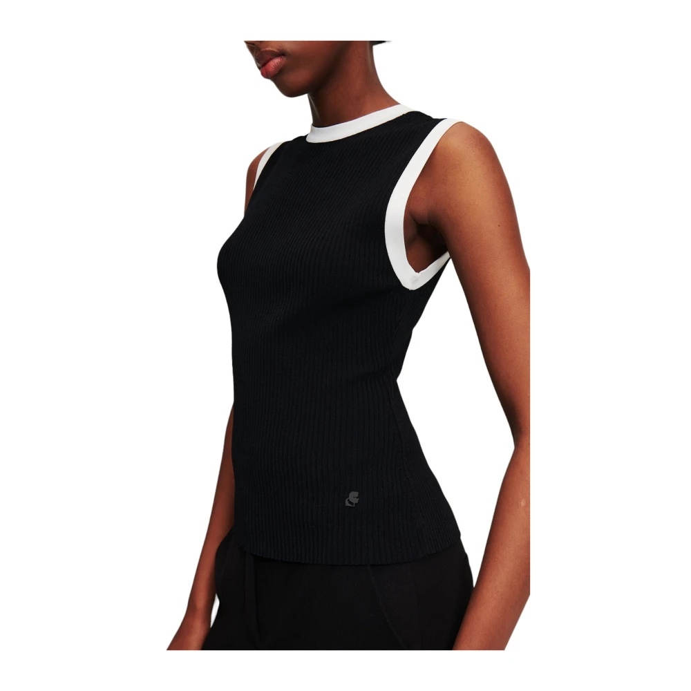 Karl Lagerfeld Top gebreide hemdje 08k245w2007 Black Dames