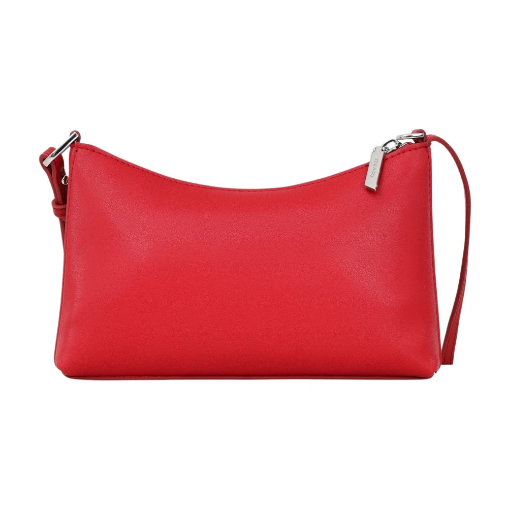 Calvin Klein Rode Schoudertas Minimalistisch Elegant Veelzijdig Red Dames