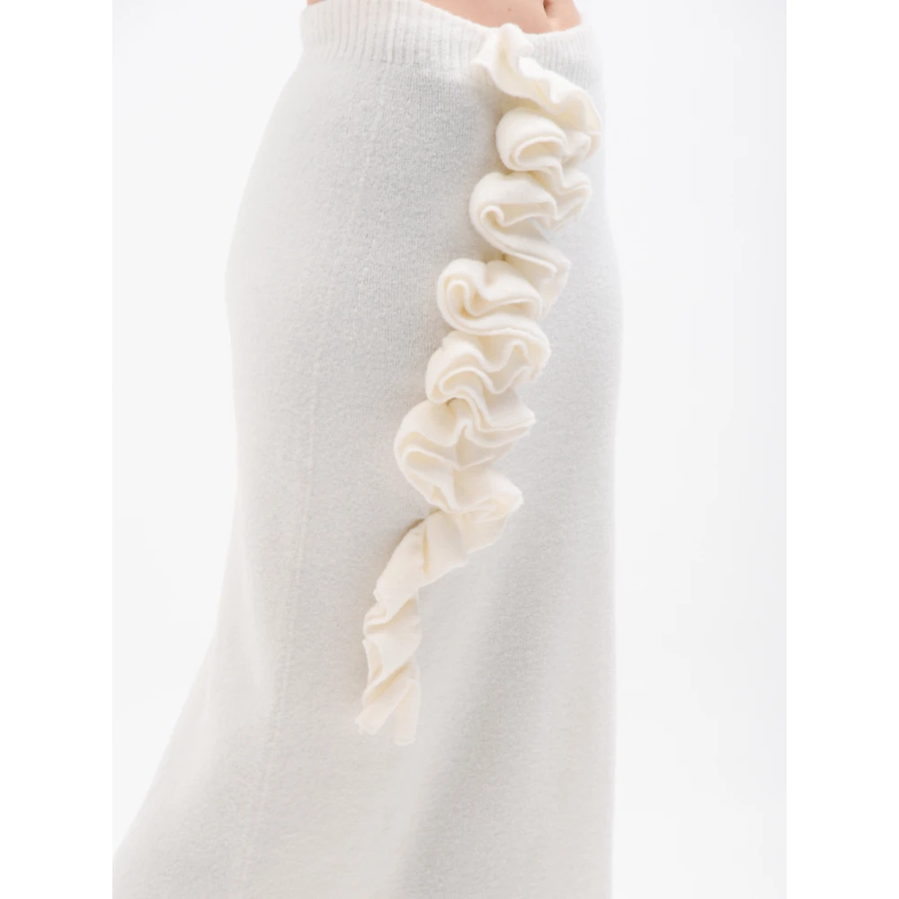 Liviana Conti Beige Ruffle Appliqué Gebreide Pencil Rok Beige Dames