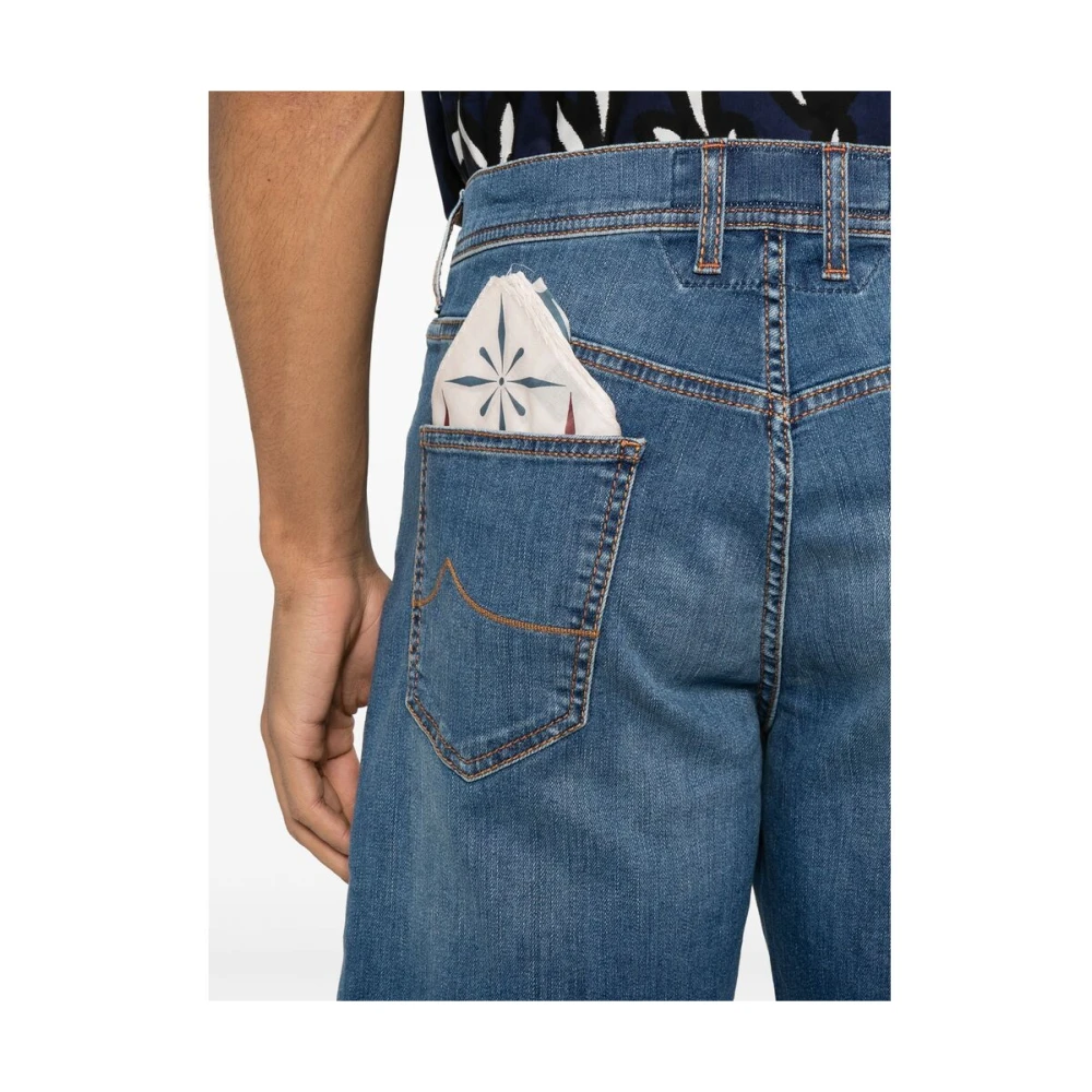 Jacob Cohën Blauwe Klassieke Five-Pocket Jeans Blue Heren