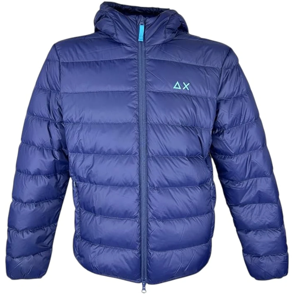 Sun68 Men's Blue Piumino Con Cappuccio - Down Jackets - 2XL - Jackets