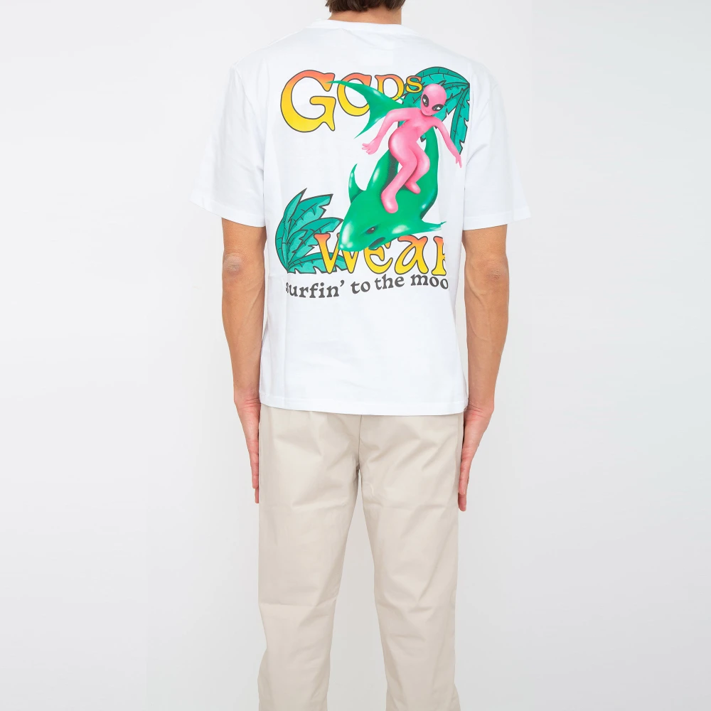Gcds Casual Katoenen T-Shirt White Heren