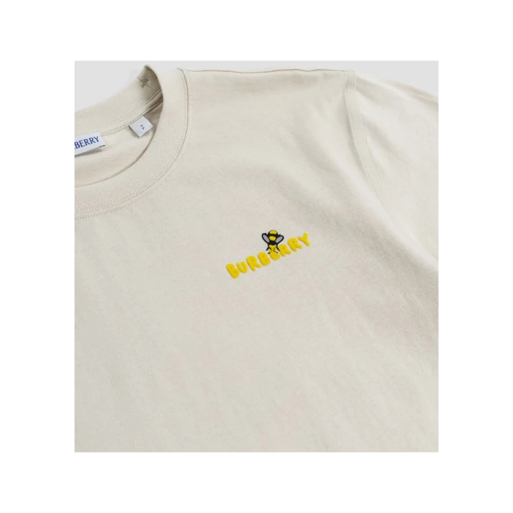 Burberry Beige Katoenen T-shirt met Wasp Design Beige Dames