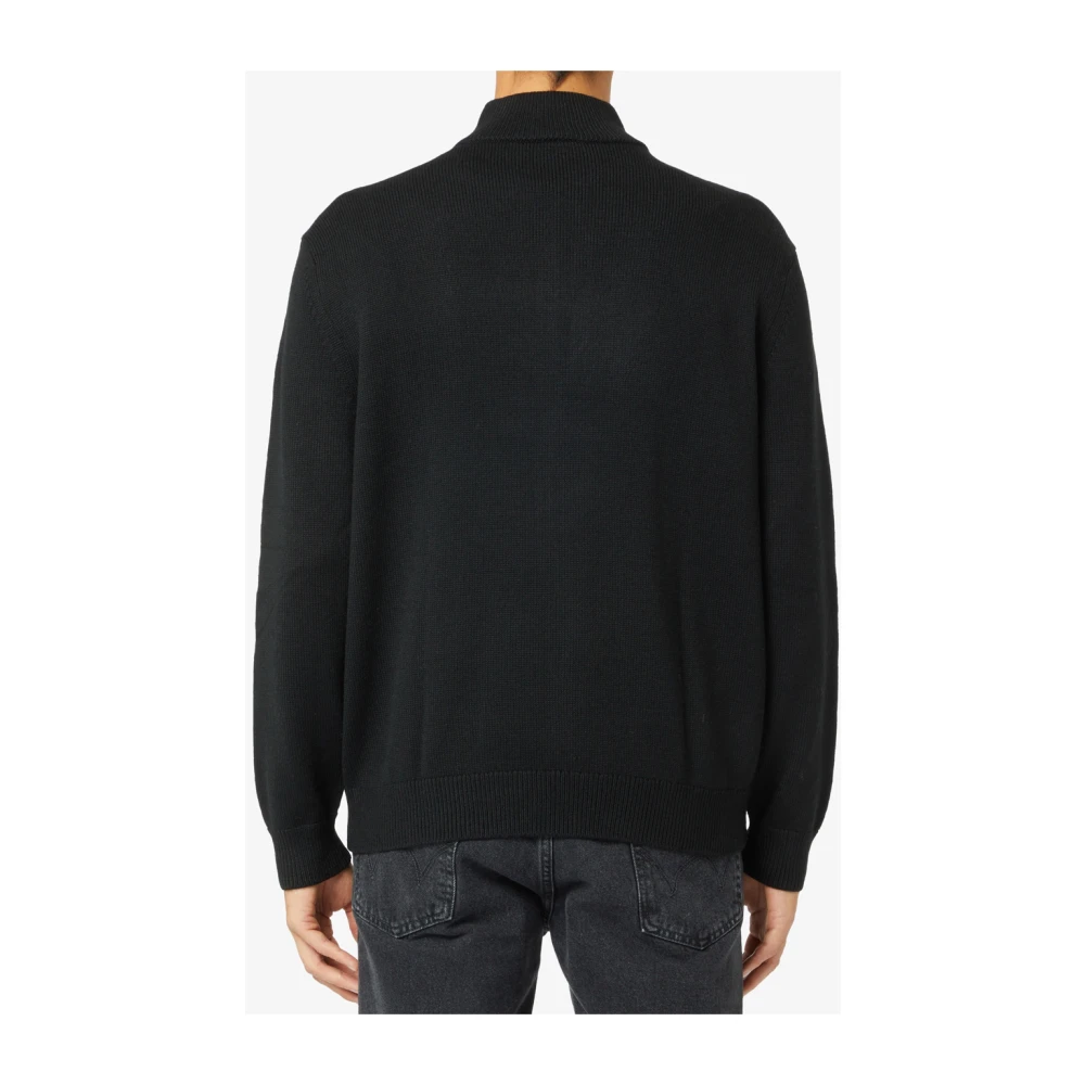 Armani Exchange Zwarte Trui met Halve Rits Black Heren