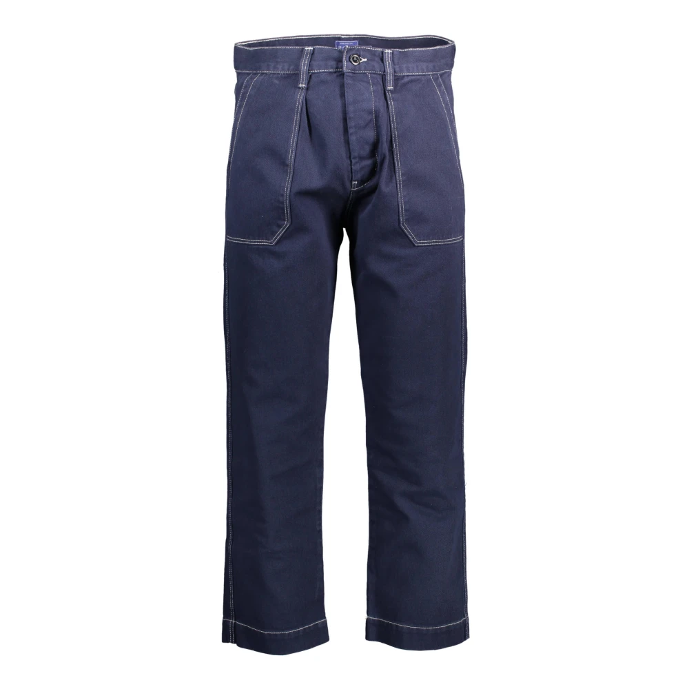 Gant Men's Blue Straight Trousers, W30 L34, Slim Trousers With Logo