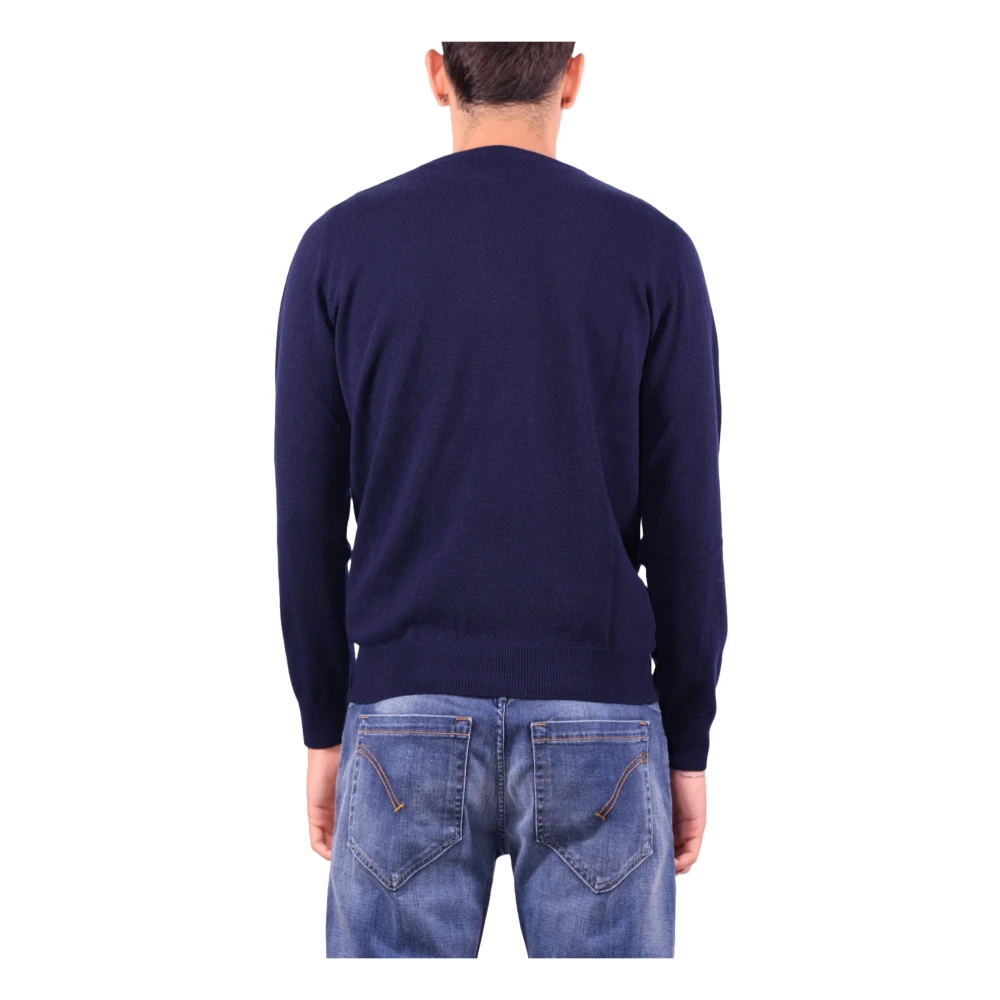 Kangra Blauwe Kasjmier Crewneck Trui Blue Heren